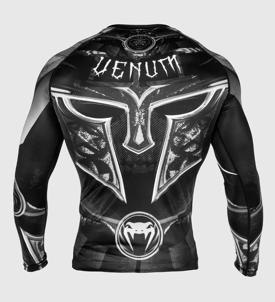 Venum Rashguard Gladiator 3.0 Lange Mouwen - Zwart/Grijs/Wit - Rashguard