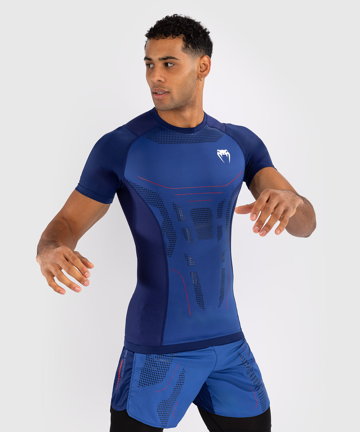 Venum Rashguard Korte Mouwen Technical 3.0 - Blauw