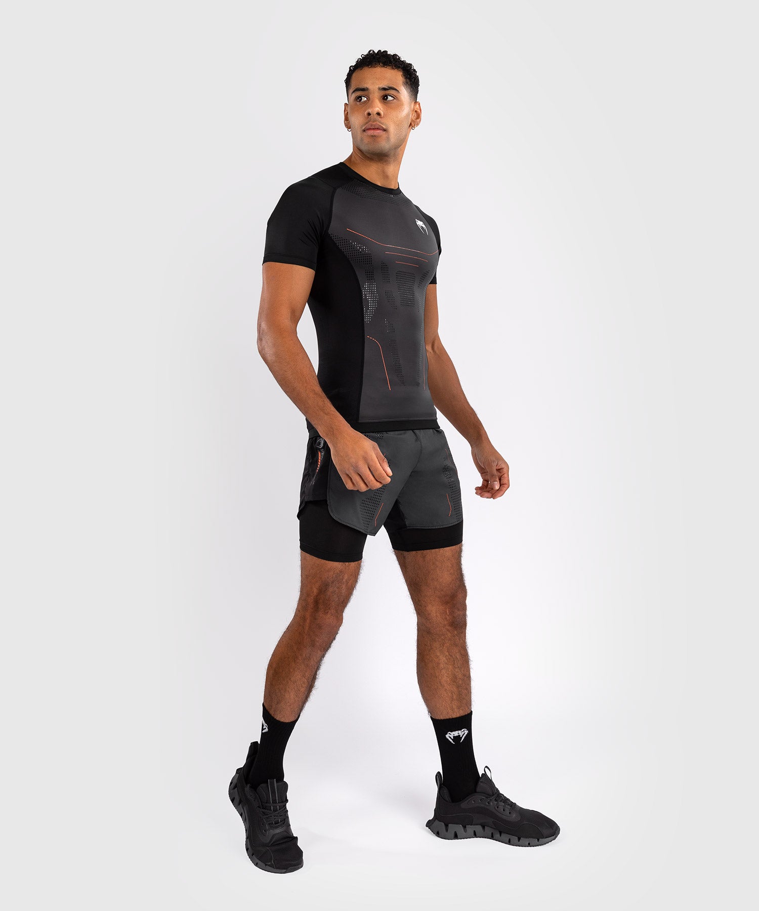 Venum Rashguard Korte Mouwen Technical 3.0 - Donkergrijs