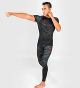 Venum Rashguard Phantom Korte Mouwen - Zwart/Grijs/Rood - Rashguard
