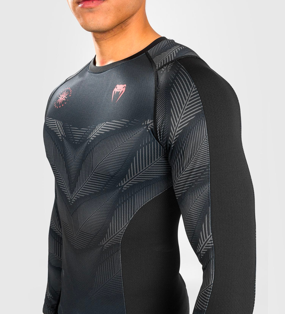 Venum Rashguard Phantom Lange Mouwen - Zwart/Grijs/Rood - Rashguard