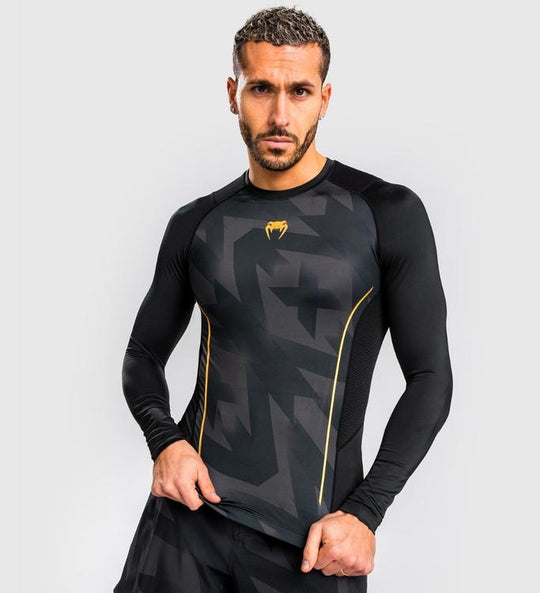 Venum Rashguard Razor Lange Mouwen - Zwart/Goud