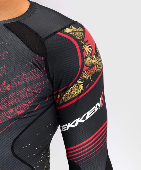 Venum x TEKKEN 8 Rashguard - Marshall Law - Zwart/Rood/Goud