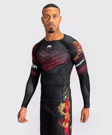Venum x TEKKEN 8 Rashguard - Marshall Law - Zwart/Rood/Goud