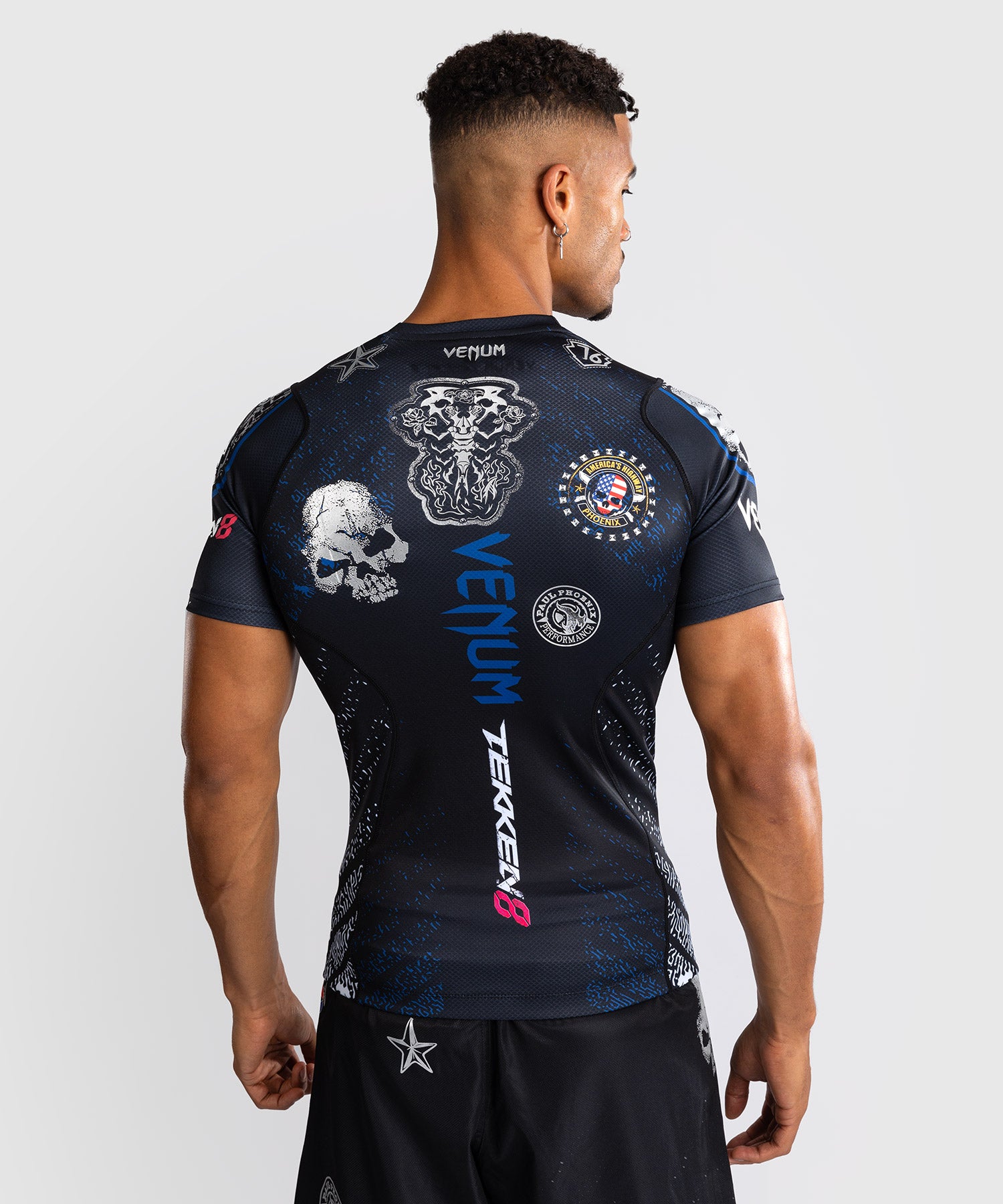 Venum x TEKKEN 8 Rashguard - Paul Phoenix - Zwart/blauw