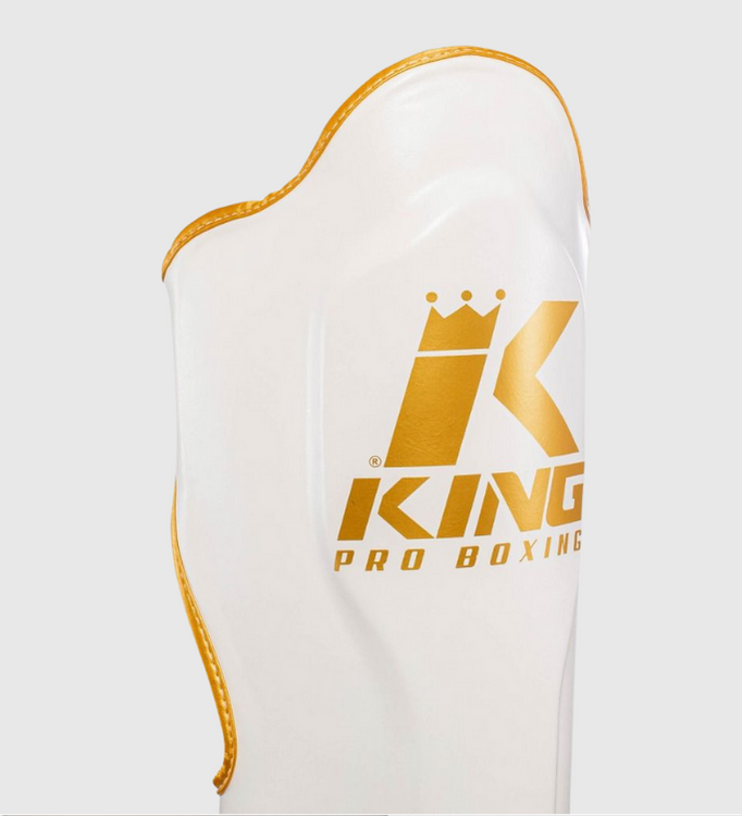 King Pro Boxing Kickboks Scheenbeschermers - Wit/Goud