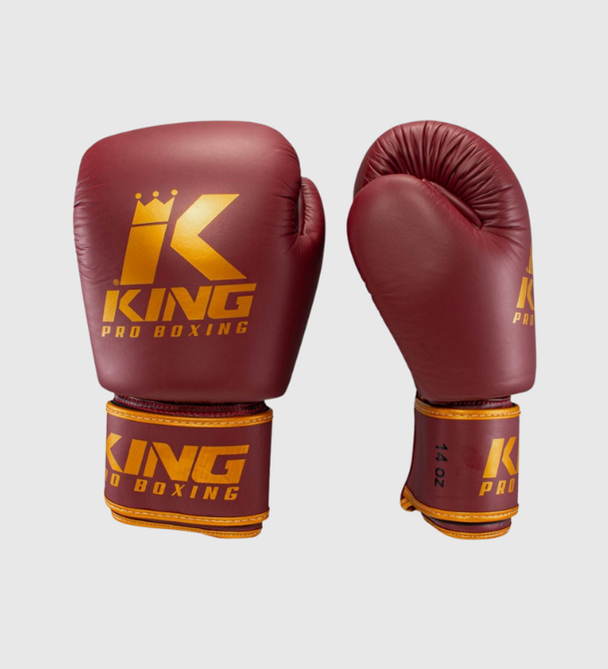 King (Kick)Bokshandschoenen - Bordeaux Rood/Goud