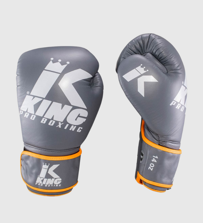 King (Kick)Bokshandschoenen Platinum - Grijs/Oranje/Wit
